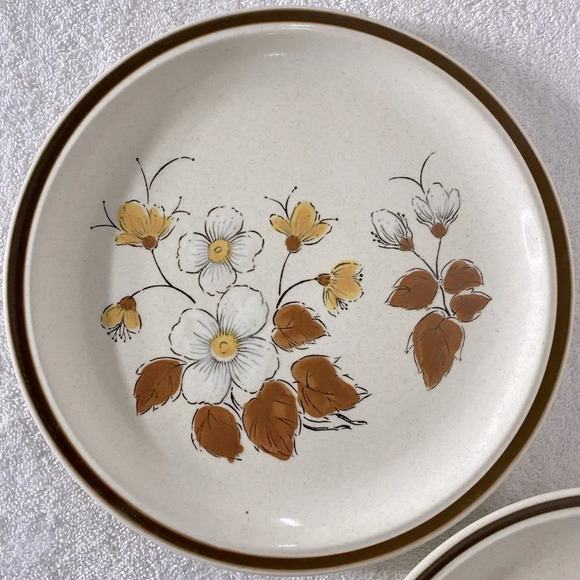 Vintage Forma Stone Hand Painted Stoneware Dinner Plates x2 - Picture 3 of 9